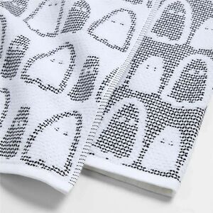 Crate & Barrel Organic Cotton Textured Terry Ghost Dish Towels Set of 2 - New